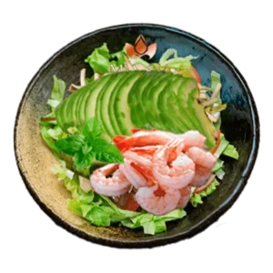 Salade chinoise avocat et crevette